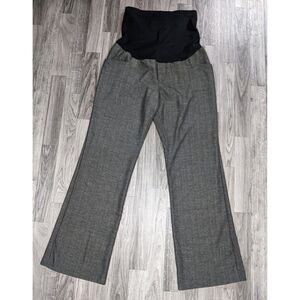 (3/$35) Liz Lange Maternity Size 8 Herringbone Full Panel Grey Black Dress Pants